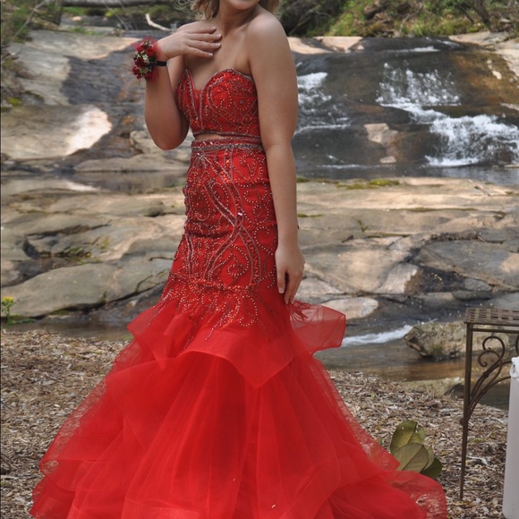 Two Piece Mermaid Prom Dress - Picture 5 of 7